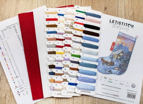 Набір для вишивки хрестиком чобітка Christmas Eve Stocking Letistitch L8011 фото 3